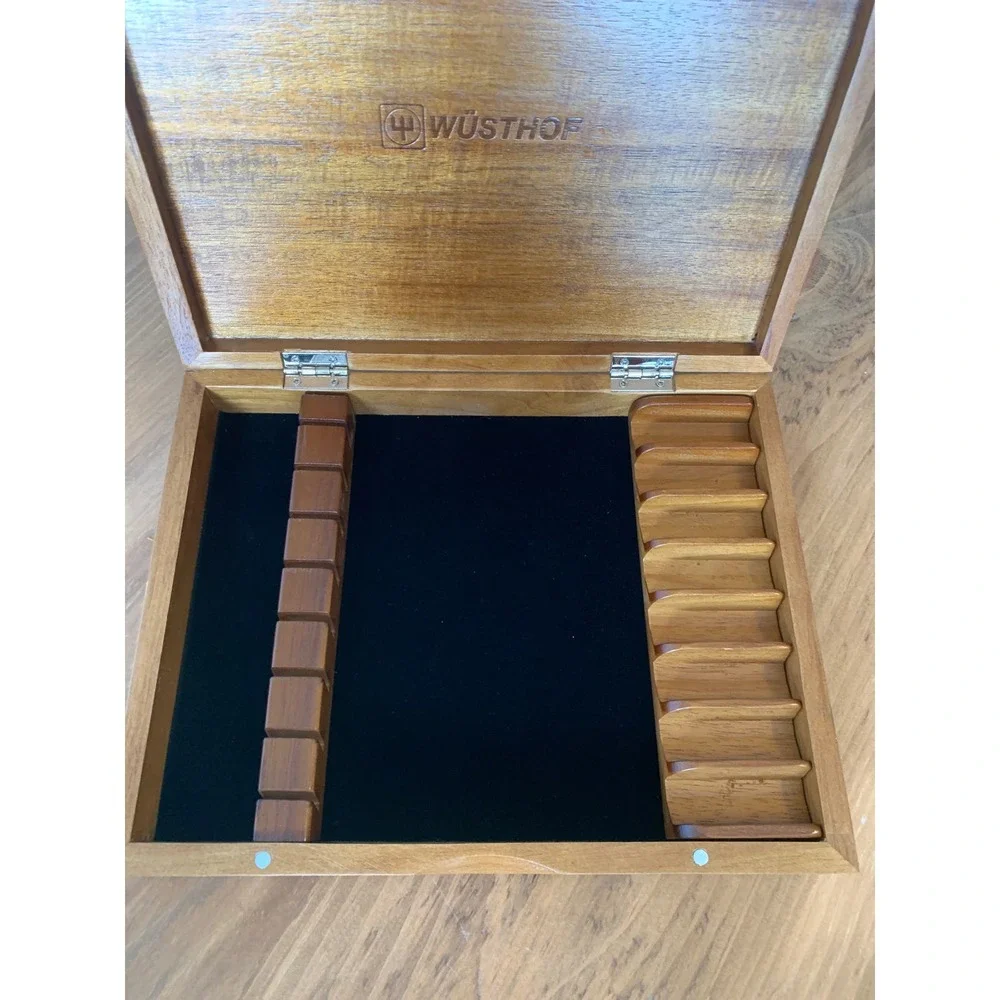 Wusthof Steak Knives Wooden Presentation Storage Box Chest Felt Lined BOX ONLY
